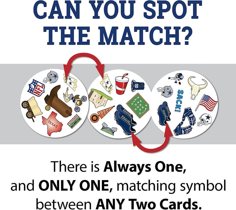 Master Pieces Officially Licensed NFL Dallas Cowboys Spot It Game for Kids and Adults - Image 4